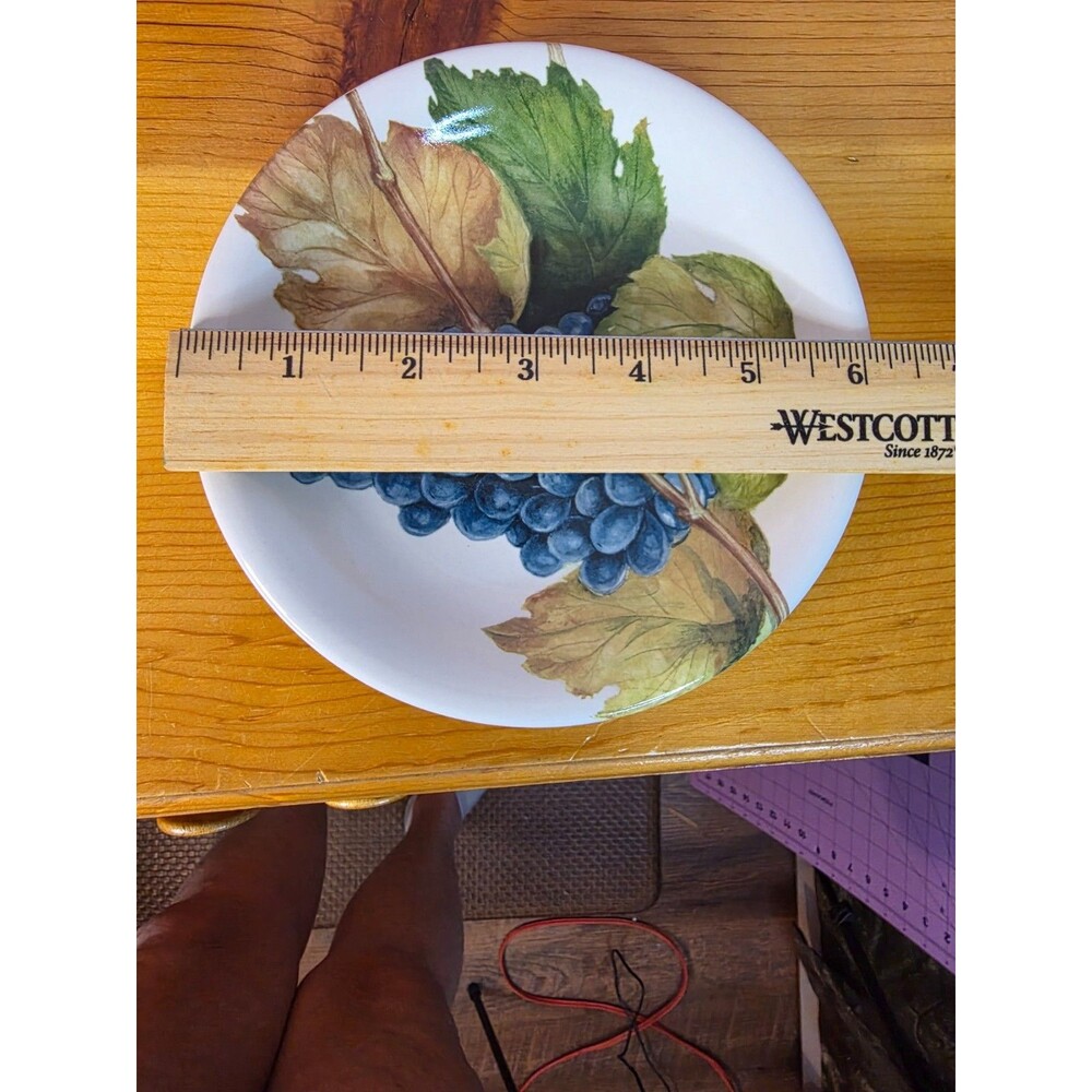 “Vintage Vineyard Grapes Salad Dessert Plates Set of 6 Tuscan Kitchen Decor